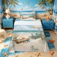 thumbnail image 1 of Castle Fairy Soft Watercolor Beach Chair Twin Sheets 3pcs,Umbrella Seashell Palm Summer Print Bedding,Cream Sky,1 Fitted Sheet,1 Flat Sheet and 1 Pillowcase, 1 of 6