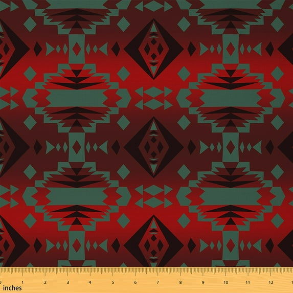 Castle Fairy Southwestern Aztec Fabric by the Yard 2 Yard,Bohemian Geometric Sewing Fabric,Exotic Style Home Decor Fabric by the Yard,Ultra Soft Tribal Home Decor