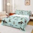 thumbnail image 1 of Castle Fairy Southwestern Cowboy 4 Pieces Queen Sheet Sets for Kids Teens Adults,Botanical Cactus Ultra Soft Flat Sheet,Western Theme Queen Fitted Sheet,Ultra Soft Home Decor, 1 of 7