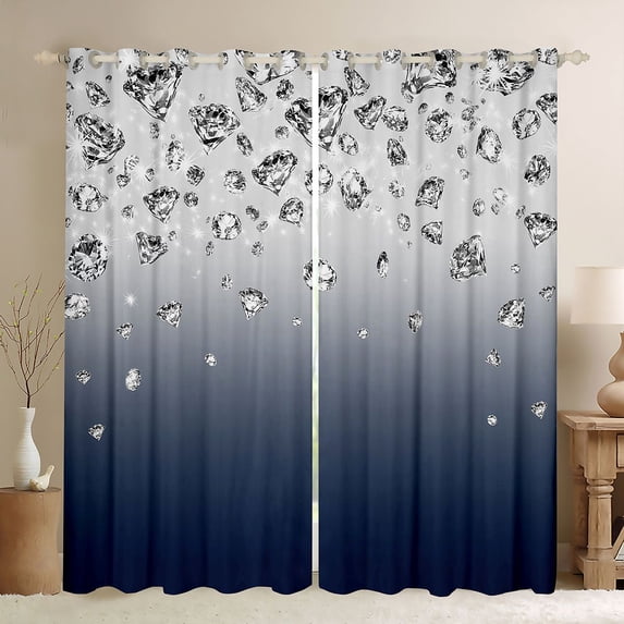 Castle Fairy Sparkling Crystal Curtains Pack of 2 (42x84 Each),Jewelry Curtains Blackout