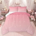 thumbnail image 1 of Castle Fairy Sparkling Stars Print Bedding Comforter Set 2pcs for Female Girls,Dreamy Princess Twin Comforter Sets Microfiber,Bling Gradient Glitter Breathable Bedding Set,Super Cozy Room Decor, 1 of 8