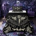 thumbnail image 1 of Castle Fairy Spooky Skull Moth Twin Comforter Sets 2pcs,Boho Star Butterfly Bedding Set,Cream Black,1 Comforter and 1 Pillowcase,Black Reversible, 1 of 6