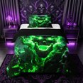 thumbnail image 1 of Castle Fairy Spooky Skull Octopus Twin Comforter Sets 2pcs,Gothic Flame Tentacle Scene Bedding Set,Lime Black,1 Comforter and 1 Pillowcase,Black Reversible, 1 of 6