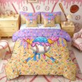 thumbnail image 1 of Castle Fairy Sport Baseball Bat Twin Bedding 7-Piece, Ice Cream Drip Bedding Comforter Set, Purple Blue Pink Yellow, 1 of 7