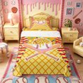 thumbnail image 1 of Castle Fairy Sport Baseball Bat Twin Sheets 3pcs, Ice Cream Drip Bedding, Light Blue Pink Yellow,1 Fitted Sheet, 1 Flat Sheet and 1 Pillowcase, 1 of 6