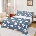 thumbnail image 1 of Castle Fairy Sport Baseball Boy 4 Pieces Queen Sheet Sets,Geometric Stripes Ultra Soft Flat Sheet,Stars Print Queen Fitted Sheet,Lightweight Room Decor, 1 of 7