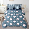 thumbnail image 1 of Castle Fairy Sport Baseball Boy 7-Piece Twin Bedding Sets,Geometric Stripes Bedding Comforter Set,Stars Print Breathable Sheet Sets,Lightweight Room Decor, 1 of 8