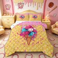thumbnail image 1 of Castle Fairy Sport Baseball Queen Comforter Set 3 Pieces, Ice Cream Cone Pattern Comforter Sets Queen, Pink Blue,1 Comforter and 2 Pillowcases, 1 of 6