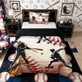 thumbnail image 1 of Castle Fairy Sport Baseball Twin Duvet Cover, Ball Gamer Twin Bedding, Black White,Black Reversible,2pcs,1 Duvet Cover and 1 Pillowcase, 1 of 6