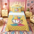thumbnail image 1 of Castle Fairy Sport Baseball Twin Sheets 3pcs, Ice Cream Waffle Cake Pattern Bedding, Brown Blue Pink,1 Fitted Sheet, 1 Flat Sheet and 1 Pillowcase, 1 of 6