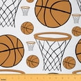 thumbnail image 1 of Castle Fairy Sport Basketball Boy Fabric by the Yard 1 Yard,Ball Gamer Home Decor Fabric by the Yard,Brown White Room Decor Fabric by the Yard,Luxury Bedroom Decor, 1 of 6