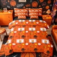 thumbnail image 1 of Castle Fairy Sport Basketball Full Size Bedding Sets 7 Pieces, Stars Print Full Size Bed in a Bag, Black Orange White,Black Reversible, 1 of 7