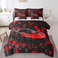 thumbnail image 1 of Castle Fairy Sport Car Twin Bedding Sets,Geometric Checkered Bedding Comforter Set, 1 of 8