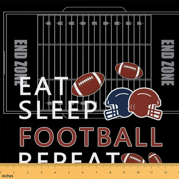 Castle Fairy Sport Gamer Fabric by the Yard 1 Yard for Teens,Eat Sleep Football Home Decor Fabric by the Yard,Ball Game Room Decor Fabric by the Yard,Breathable Home Decor