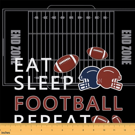 Castle Fairy Sport Gamer Fabric by the Yard 1 Yard for Teens,Eat Sleep Football Home Decor Fabric by the Yard,Ball Game Room Decor Fabric by the Yard,Breathable Home Decor