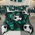 thumbnail image 1 of Castle Fairy Sport Gamer Soccer Bedding Comforter Set 2pcs for Boys Girls,Graffiti Splash Twin Comforter Sets Microfiber,Abstract Geometric Honeycomb Breathable Bedding Set,Microfiber Bedroom Decor, 1 of 8