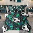 thumbnail image 1 of Castle Fairy Sport Gamer Soccer Bedding Comforter Set 7pcs for Boys Girls,Graffiti Splash Queen Bedding Sets Super Cozy,Abstract Geometric Honeycomb Queen Sheet Sets,Microfiber Bedroom Decor, 1 of 8