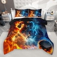 thumbnail image 1 of Castle Fairy Sport Ice Hockey 3 Pieces Queen Comforter Set for Teens Boys Girls,Ball Gamer Ultra Soft Bedding Sets,Abstract Lightning Bedding Comforter Set,Breathable Home Decor, 1 of 8