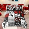 thumbnail image 1 of Castle Fairy Sport Motorcycle Motocross Twin Bedding Sets 7-Piece for Teens,Black Red Grey Plaid Grid Bedding Comforter Set Microfiber,Vintage Speed Dirt Bike Breathable Sheet Sets, 1 of 8