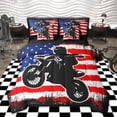 thumbnail image 1 of Castle Fairy Sport Motorcycle Twin Bedding Sets,American Flag Bedding Comforter Set, 1 of 8
