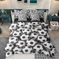 thumbnail image 1 of Castle Fairy Sport Soccer Bedding Comforter Set 7 Pieces for Boys Girls,Ball Gamer Football Full Bedding Set Lightweight,Black White Fitted Sheet Flat Sheet,Microfiber Bedroom Decor,Reversible, 1 of 8