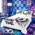 thumbnail image 1 of Castle Fairy Sport Soccer Graffiti King Sheets 4pcs,Goal Time Bedding,1 Fitted Sheet, 1 Flat Sheet and 2 Pillowcases, 1 of 6