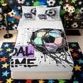 thumbnail image 1 of Castle Fairy Sport Soccer Graffiti Zipper Full Size Comforter Sets with Fitted Sheet and 2 Pillowcases,Goal Time Zipper Bedding Set,4pcs, 1 of 6