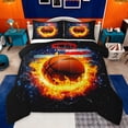 thumbnail image 1 of Castle Fairy Sport Soccer Twin Comforter Sets,Abstract Flame Ball Bedding Set, 1 of 8