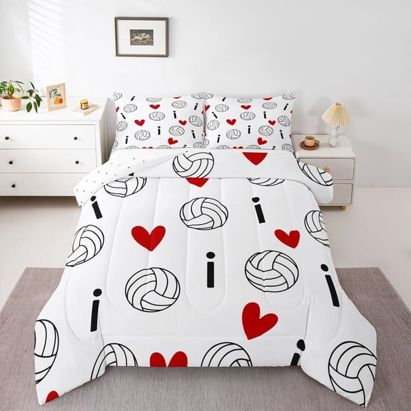 Castle Fairy Sport Volleyball Full Size Comforter Sets,Love Heart Bedding Sets