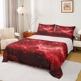 thumbnail image 1 of Castle Fairy Starry Sky 3pcs Twin Sheet Sets,Galaxy Universe Twin Fitted Sheet,Black Red Breathable Flat Sheet,Ultra Soft Abstract Home Decor, 1 of 7