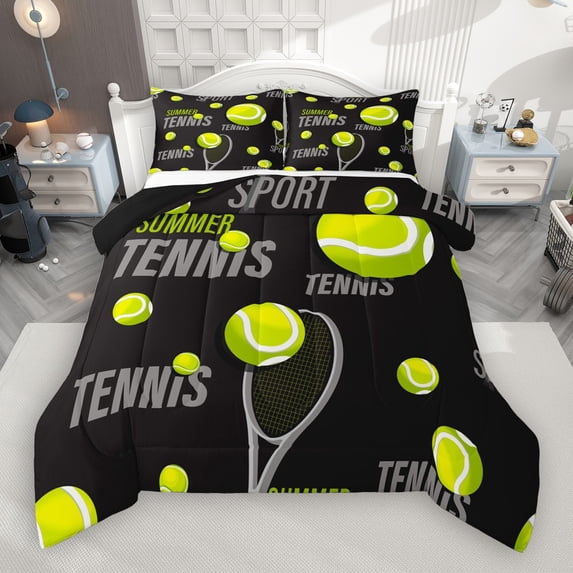 Castle Fairy Summer Tennis 2Pcs Bedding Comforter Set for Teens Girls Boys,Sport Gamer Twin Comforter Sets,Ball Gaming Breathable Bedding Set,Lightweight Room Decor