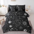 thumbnail image 1 of Castle Fairy Sun Moon Stars Twin Bedding Sets 7-Piece for Teens Adults,Starry Sky Bedding Comforter Set Microfiber,Black White Breathable Sheet Sets,Lightweight Room Decor,Reversible, 1 of 8