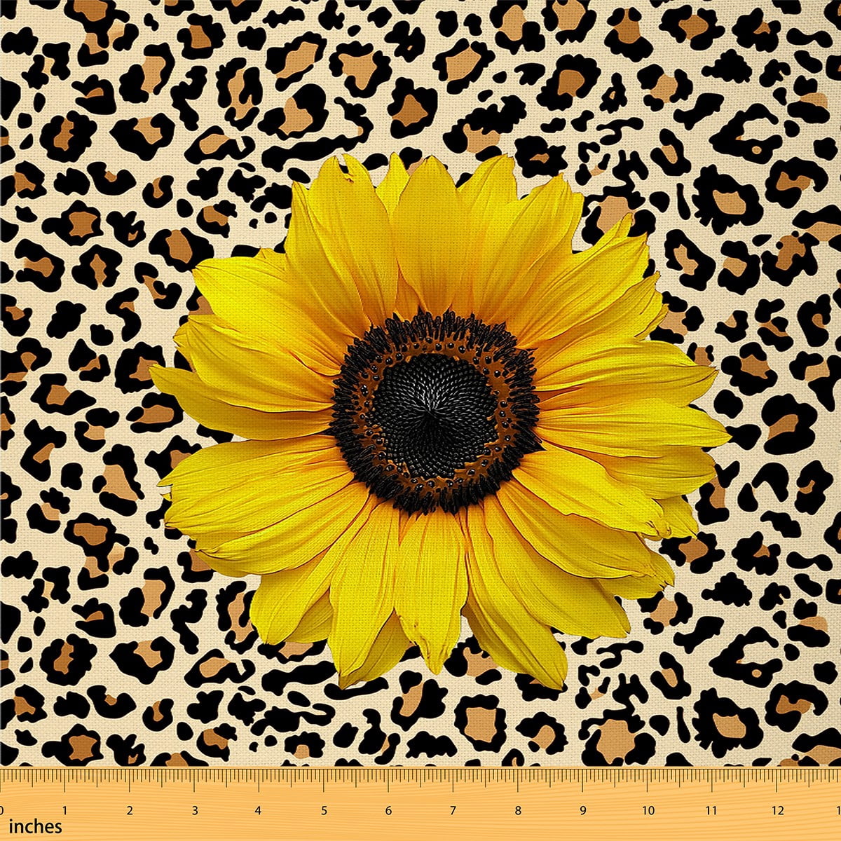 Castle Fairy Sunflower Floral Fabric by the Yard 5 Yards, Brown