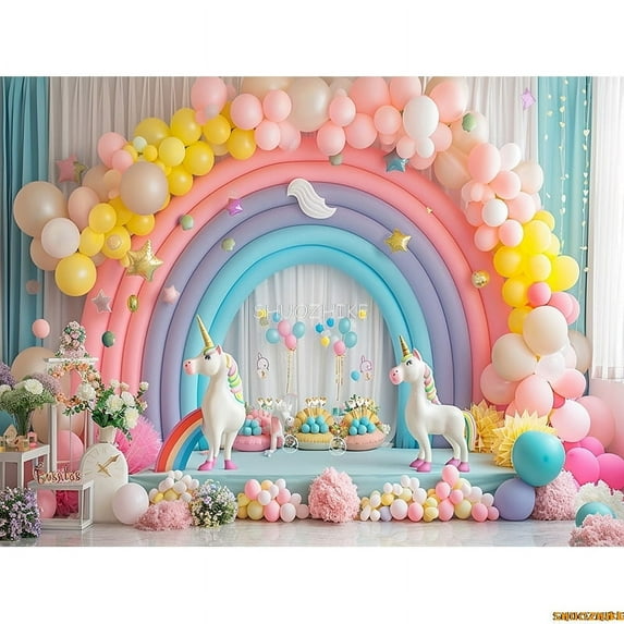 Castle Fairy Tale Candy Balloons Arch Photography Backdrops Props Newborn Birthday Party ration Background A-06