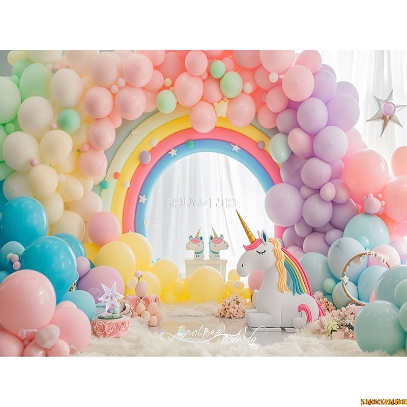Castle Fairy Tale Rainbow Party Arch Backdrop Kit