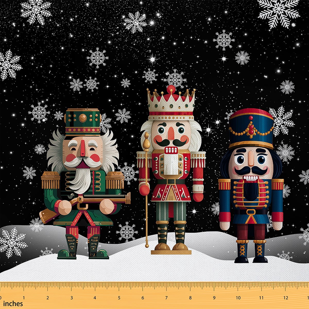 Castle Fairy Teenager Christmas Nutcracker Fabric by the Yard 3 Yards,Winter Snowflake Sewing Fabric,Festival Xmas Fabric for Sewing,Microfiber Bedroom Decor