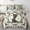 thumbnail image 1 of Castle Fairy Teenager Halloween Witch 7 Pieces Bedding Comforter Set,Spooky Animal Full Bedding Set Lightweight,Bohemian Damask Fitted Sheet Flat Sheet,Super Cozy Festival Room Decor, 1 of 8