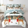 thumbnail image 1 of Castle Fairy Teenagers Animal Deer 7 Pieces Bedding Comforter Set,Lodge Cabin Full Bedding Set Lightweight,Merry Christmas Fitted Sheet Flat Sheet,Ultra Soft Home Decor, 1 of 8