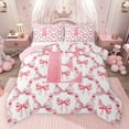 thumbnail image 1 of Castle Fairy Teenagers Cartoon Bow Knot Letter Monogrammed E Bedding Comforter Set 2pcs,Cute Bow-Tie Plaid Grid Twin Comforter Sets Microfiber,Dreamy Princess Breathable Bedding Set, 1 of 8