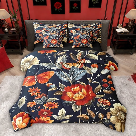 Castle Fairy Teenagers Chic Floral Twin Bedding Sets,Vintage Bedding Comforter Set