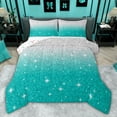 thumbnail image 1 of Castle Fairy Teenagers Glitter Print Full Size Comforter Sets,Dreamy Princess Bedding Sets, 1 of 8