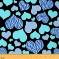 thumbnail image 1 of Castle Fairy Teenagers Love Heart Print Fabric by the Yard 1 Yard,Zebra Print Home Decor Fabric by the Yard,Black Blue Room Decor Fabric by the Yard,Super Cozy Room Decor, 1 of 6
