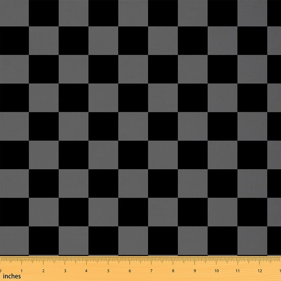 Castle Fairy Teenagers Minimalist Buffalo Fabric by the Yard 5 Yards,Geometric Plaid Fabric for Sewing,Black Grey Home Decor Fabric by the Yard,Ultra Soft Home Decor