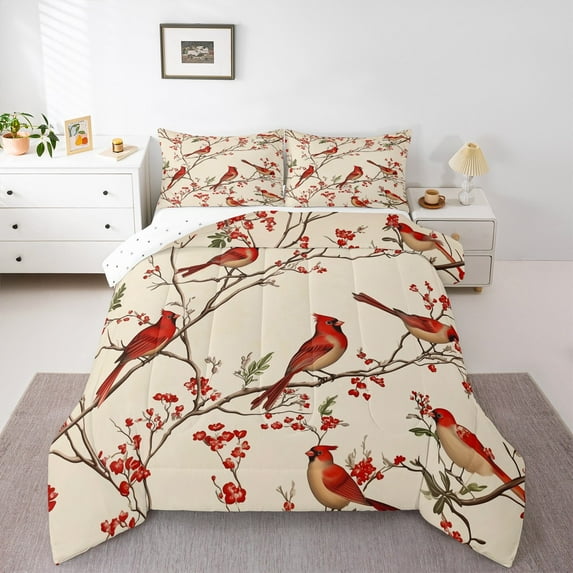 Castle Fairy Queen Size 3-Piece Sparrow Branch Comforter Set