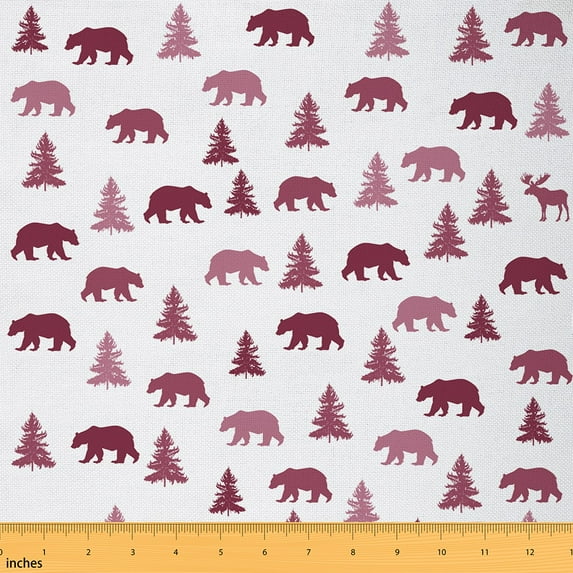 Castle Fairy Teenagers Safari Bear Fabric by the Yard 5 Yards,Jungle Animal Fabric for Sewing,Woodland Wildlife Home Decor Fabric by the Yard,Luxury Bedroom Decor