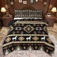 thumbnail image 1 of Castle Fairy Teenagers Tribal Aztec Twin Comforter Sets,Western Horse Bedding Set, 1 of 8