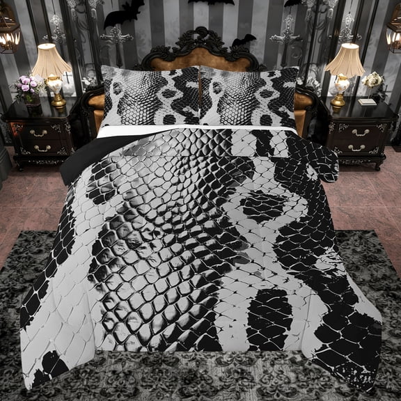 Castle Fairy Teens Abstract Snake Print Twin Comforter Sets,Gothic Style Bedding Set