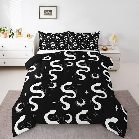 Castle Fairy Teens Abstract Snake Queen Comforter Set,Starry Sky Bedding Comforter Set