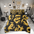thumbnail image 1 of Castle Fairy Teens Abstract Stripes 7pcs Bedding Comforter Set,Vintage Aesthetic Queen Bedding Sets Super Cozy,Black Golden Queen Sheet Sets,Breathable Home Decor, 1 of 8