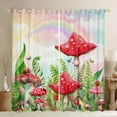 thumbnail image 1 of Castle Fairy Teens Adults Botanical Red Mushroom Black Out Curtains,Green Leaves Curtains Pack of 2 (42x63 Each),Cartoon Kawaii Plants Bedroom Curtains,Microfiber Bedroom Decor, 1 of 6